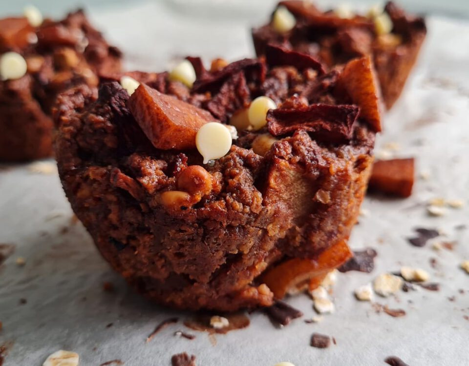 Appeltaart muffins met rum en chocolade (vegan - glutenvrij) - Chocolade Zusjes